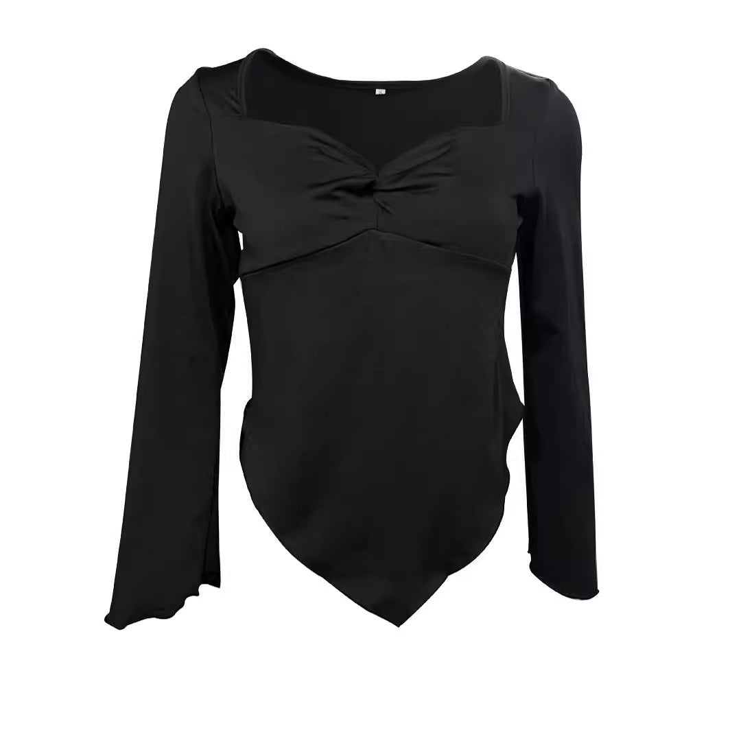 IvyShape | Stylish Flared Sleeve Fitted Top