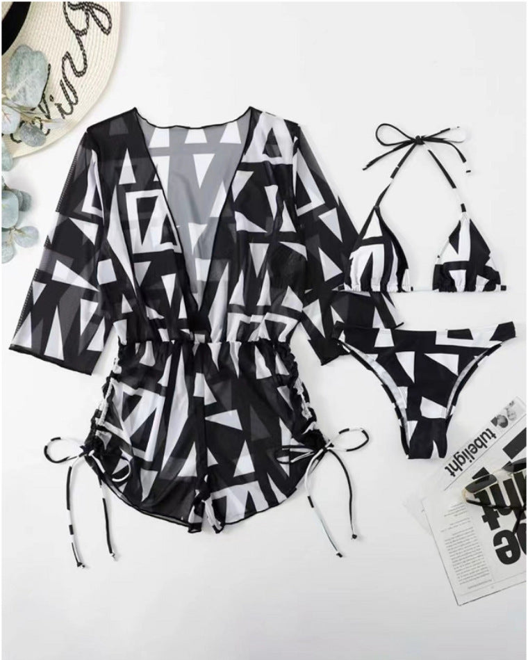 Women's Holiday Outfit with Palm Print Ivyshape