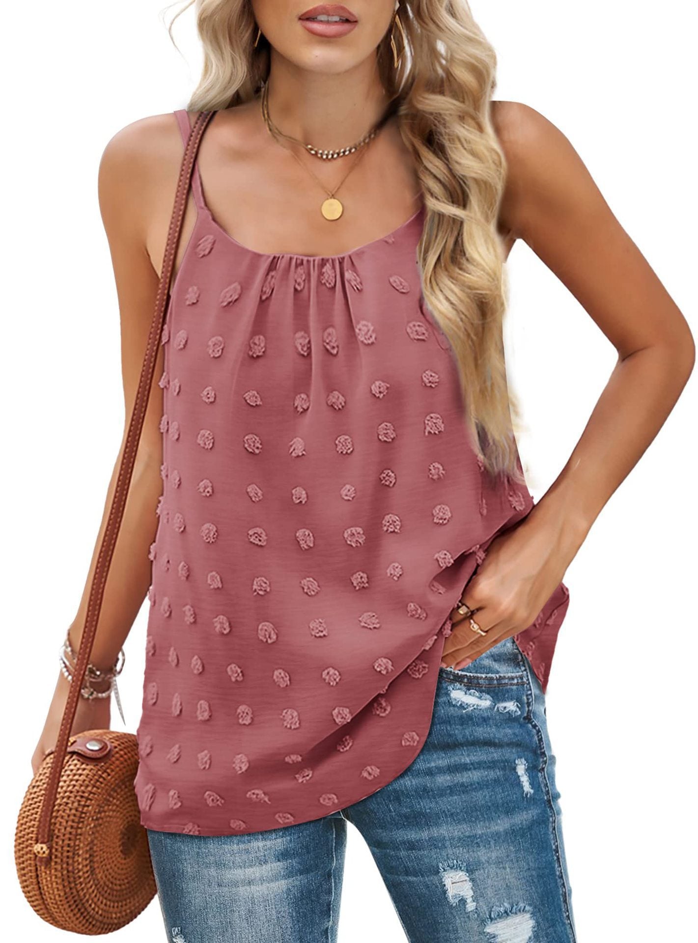 Women's Casual Lightweight Textured Tank Top Ivyshape