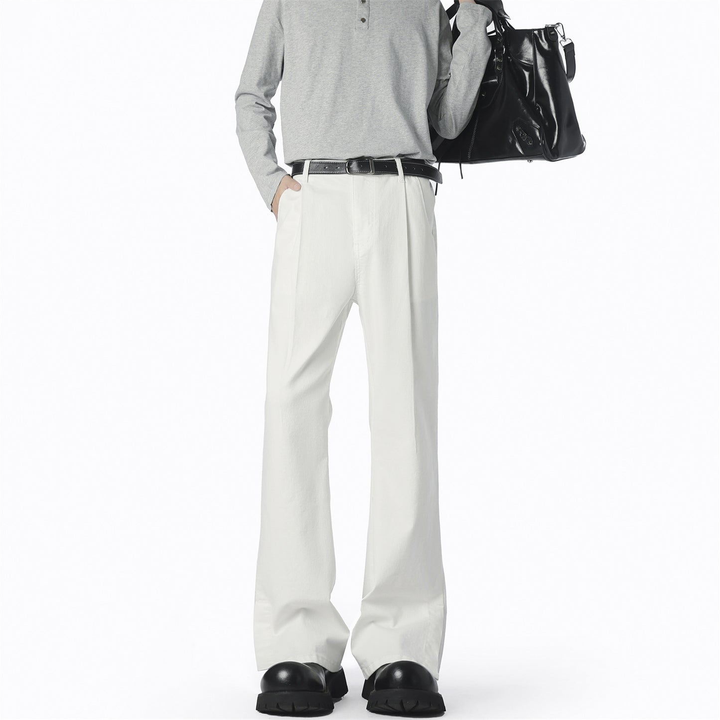 Ladies elegant, wide leisure pants with fine pleats and high-quality materials Ivyshape