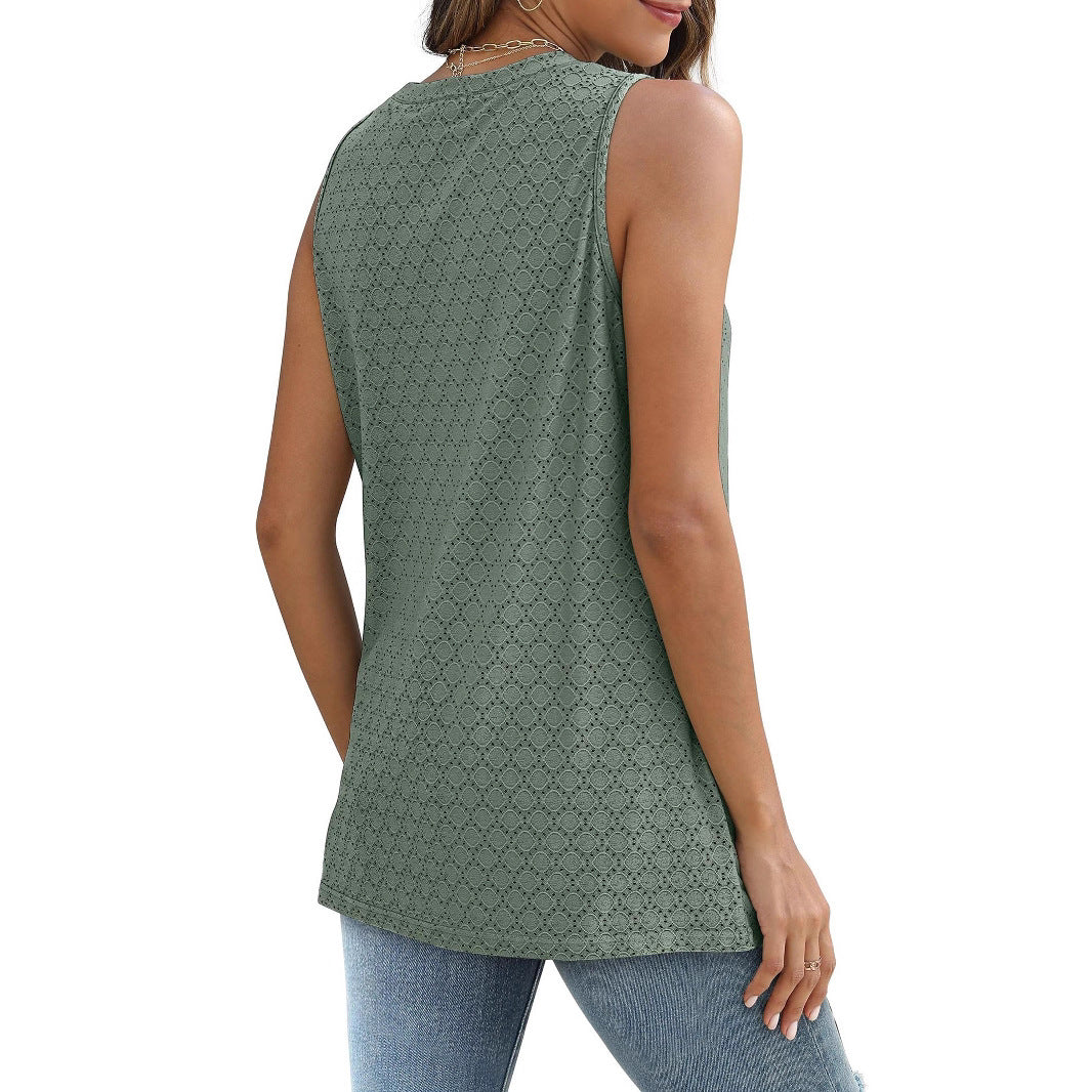 Ladies Leisure Lace Structure Tank Top Ivyshape