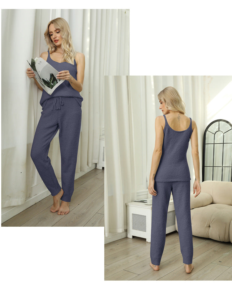 IvyShape | Fleece Knit Top Pajama Set