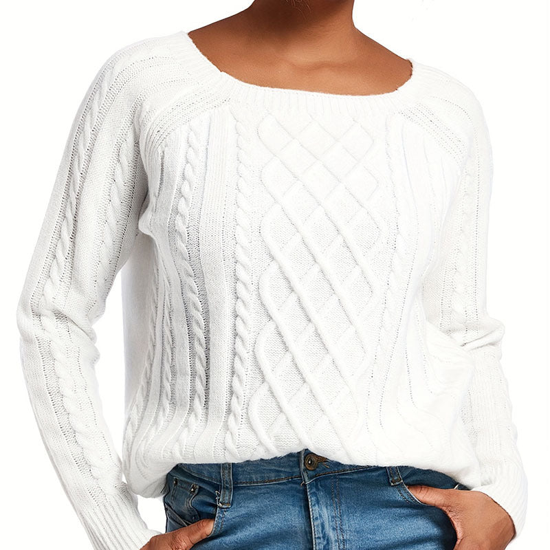 IvyShape | Stylish New Twisted Knit Pullover Sweater