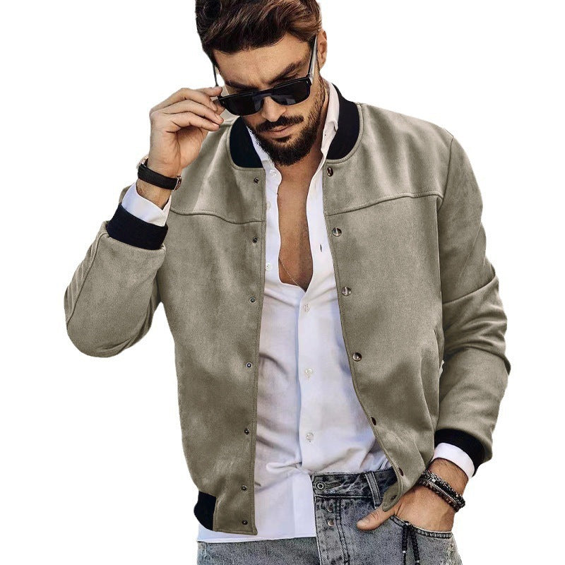 Men's fashionable bomber jacket with practical pockets and elastic cuffs Ivyshape