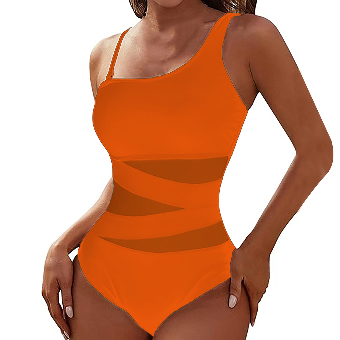 Women Figure-Hugging Jumpsuit with Asymmetric Neckline Ivyshape