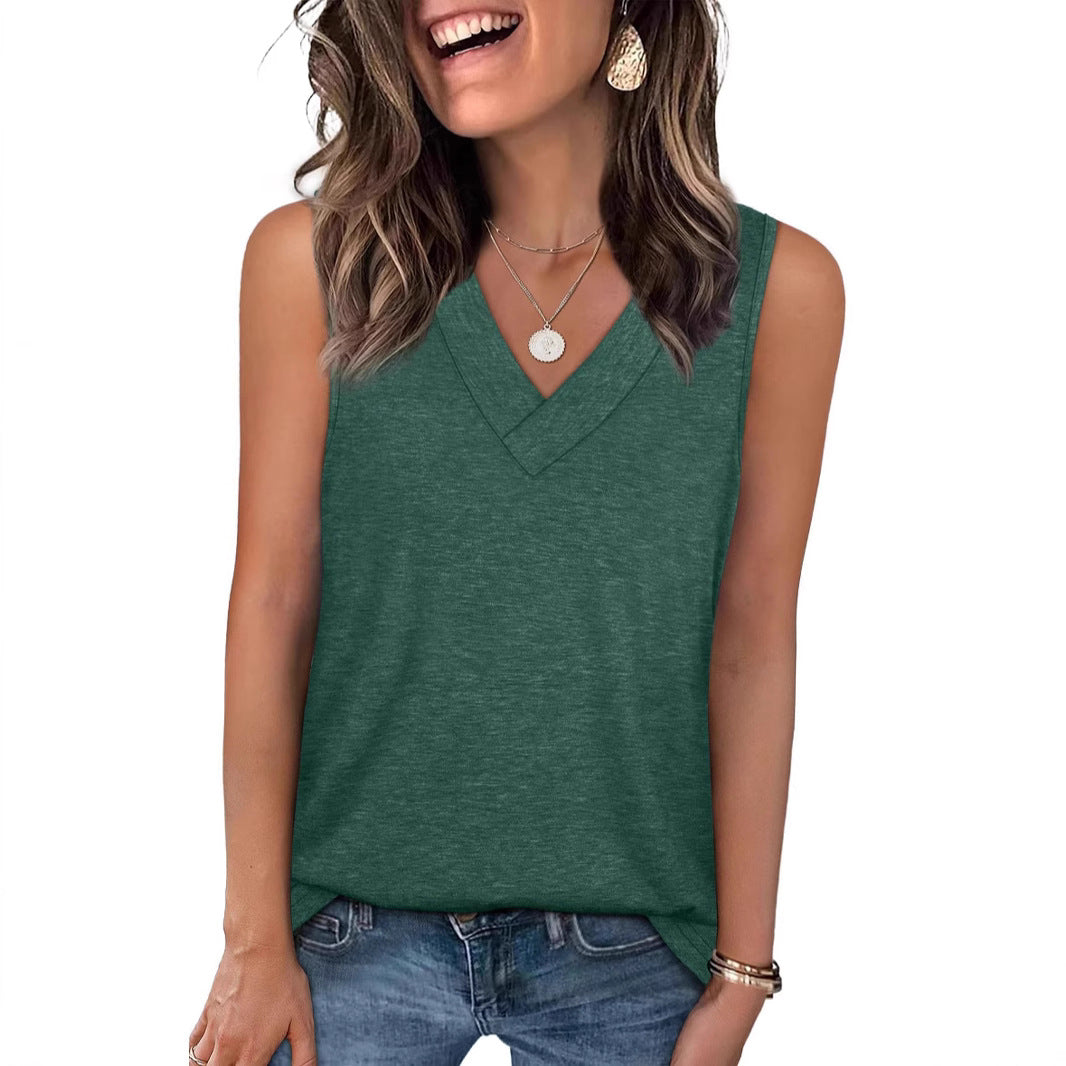 Ladies Relaxed Fit V-Neck Tank Top Ivyshape