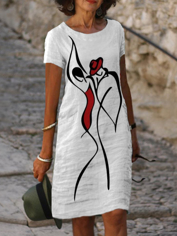 Women Artistic Graphic Midi Dress Ivyshape