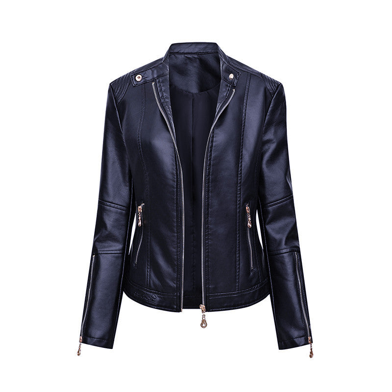 Women's Faux Leather Biker Jacket Ivyshape