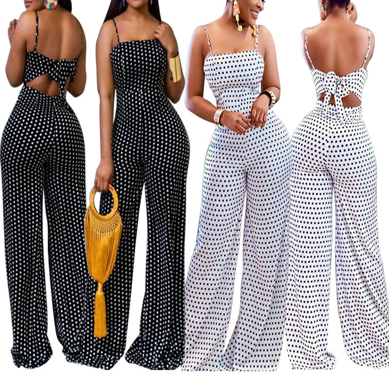 Women's Chic Polka Dot Jumpsuit Ivyshape