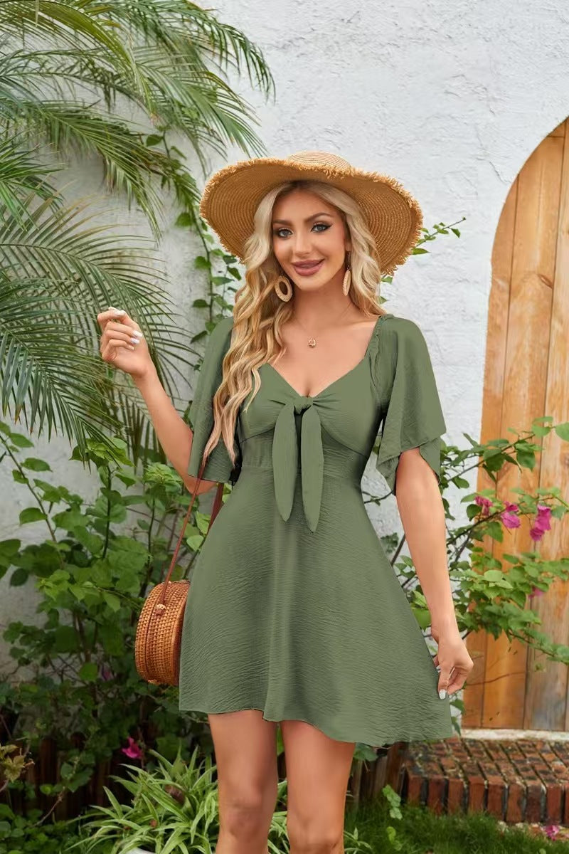 Ladies mini dress with knot detail and casual cut Ivyshape