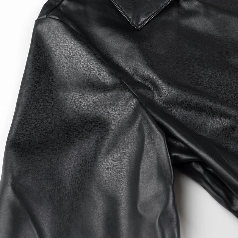 Women Faux Leather Coat Ivyshape