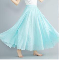 Women's Maxi Skirt with Flowing Hem and Elastic Waistband Ivyshape