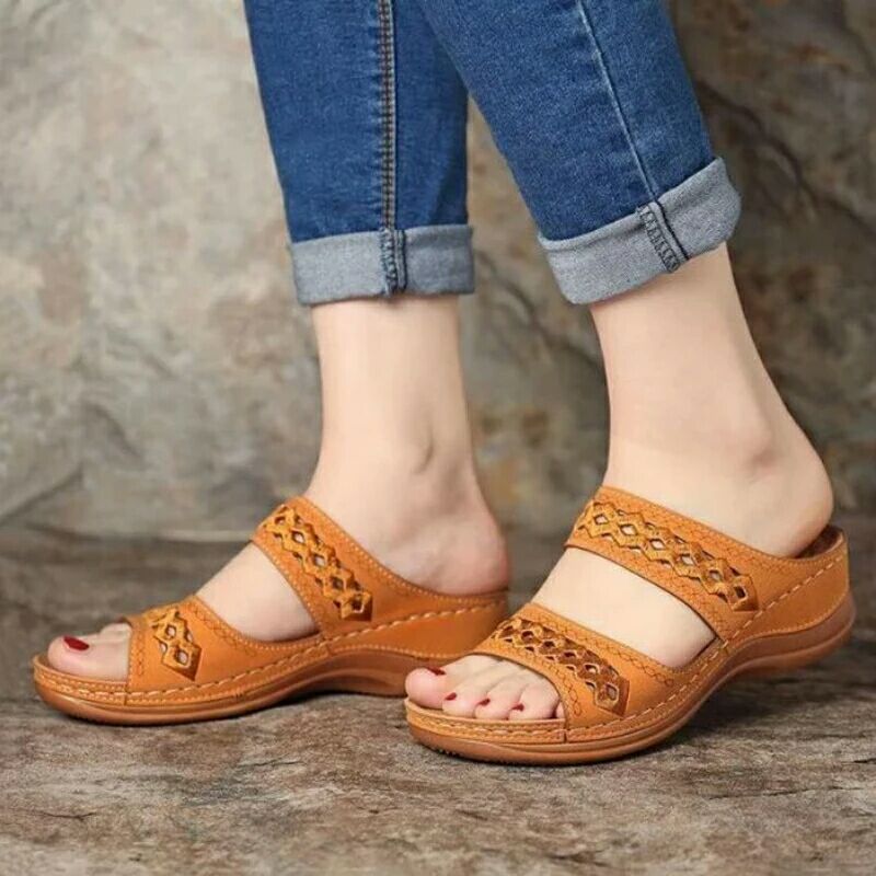 Women Comfortable and Fashionable Mules with Wide Adjustable Straps Ivyshape