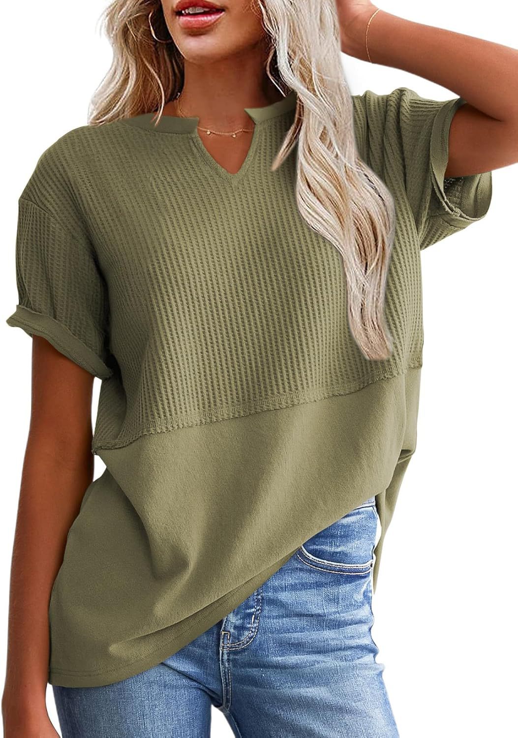 Ladies Leisure Waffle Knit Top Ivyshape