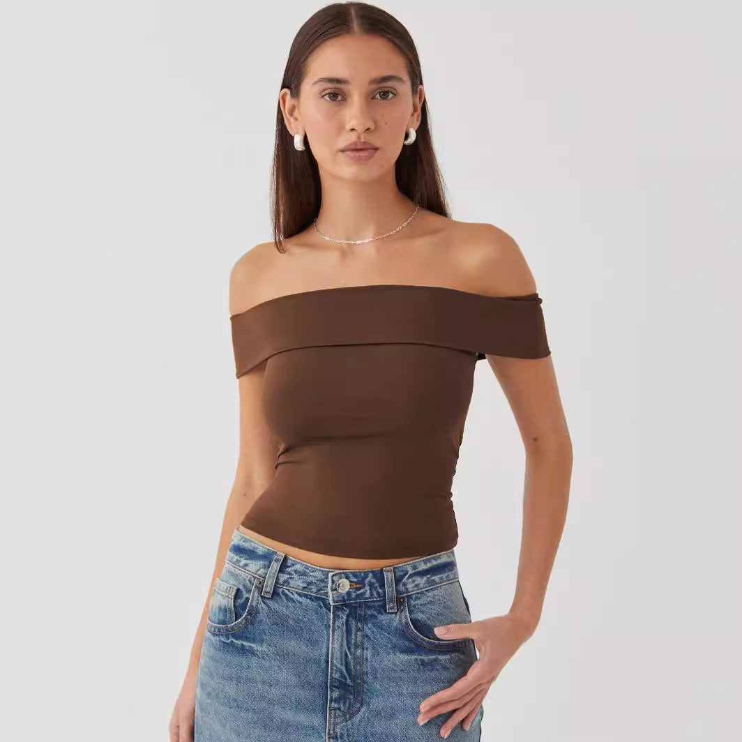 IvyShape | One-Shoulder Hot Girl Style Crop Top