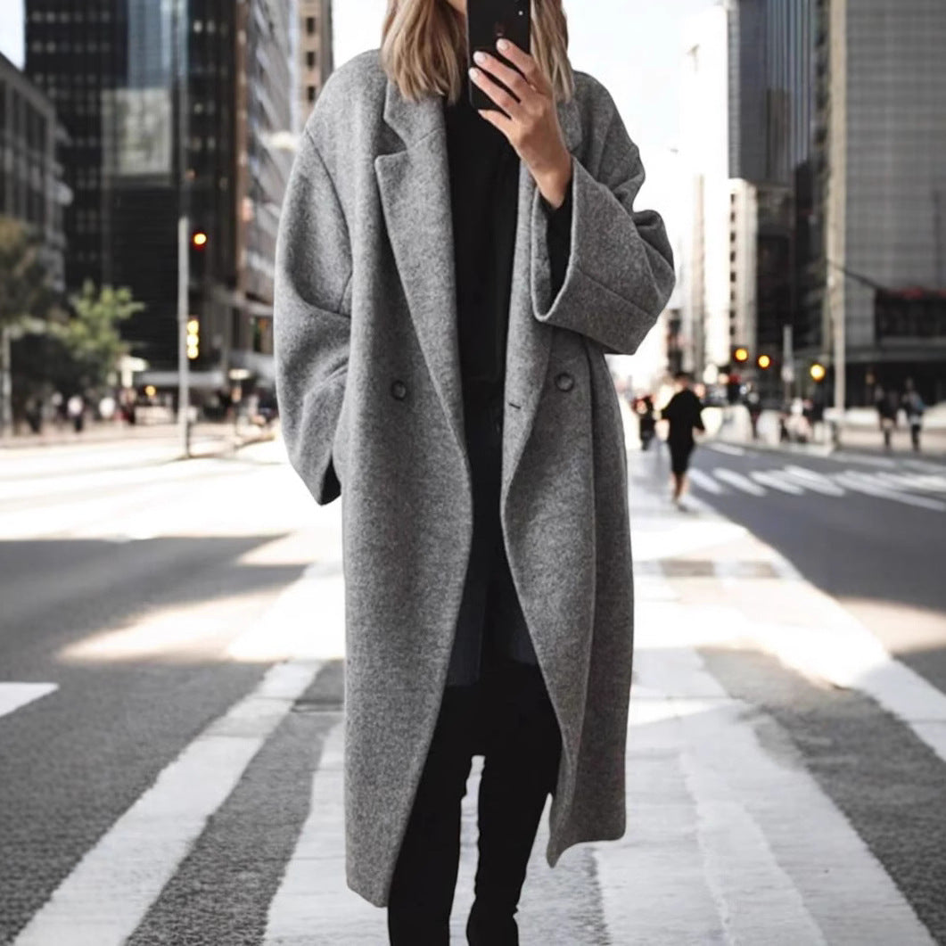 Women Oversized Wool Coat Ivyshape