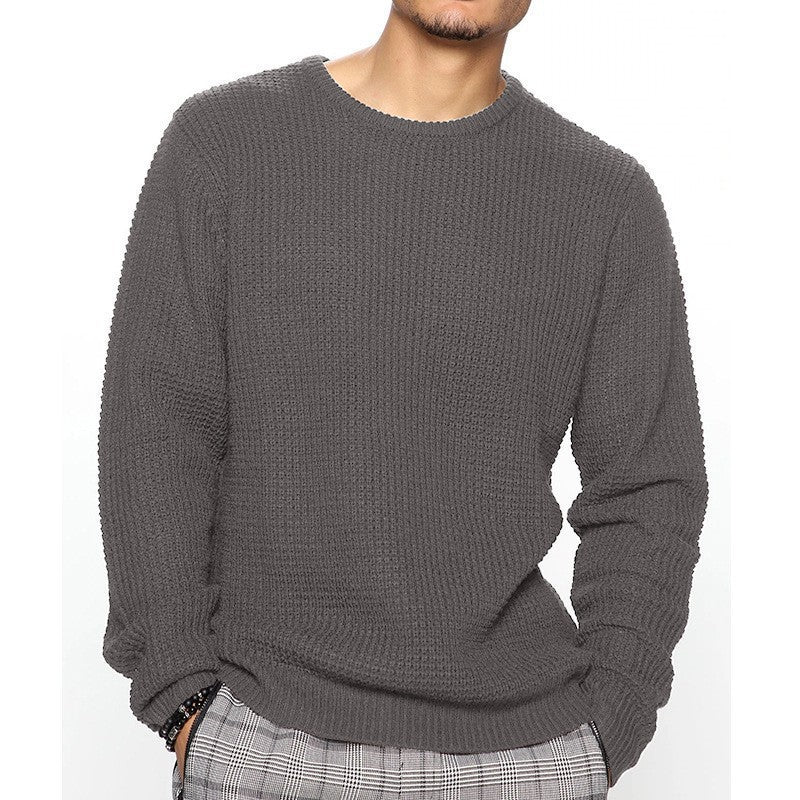 Men's chunky knit sweater with modern cut and cozy inner lining Ivyshape