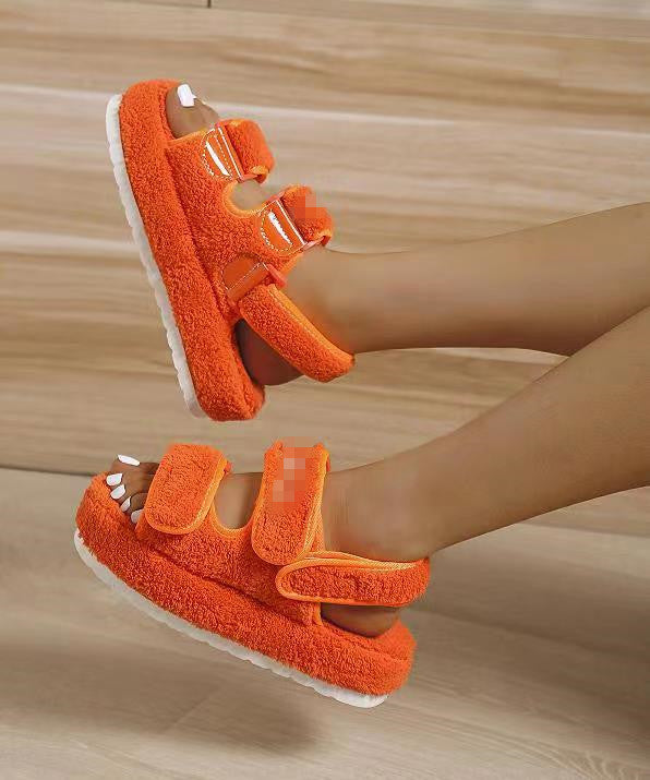 Ladies Comfortable Terry Sandals with Adjustable Straps Ivyshape