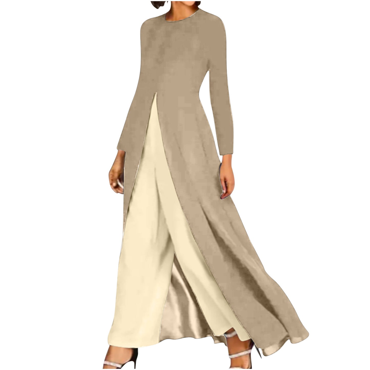 Ladies' fashionable ensemble with asymmetrical cut Ivyshape