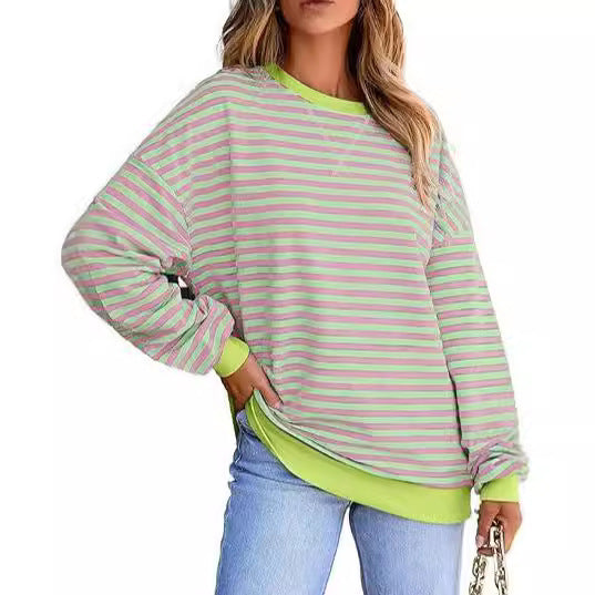 Ivyshape | Color Block Sweater With Drawstring Top