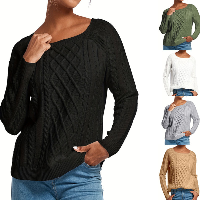 IvyShape | Stylish New Twisted Knit Pullover Sweater