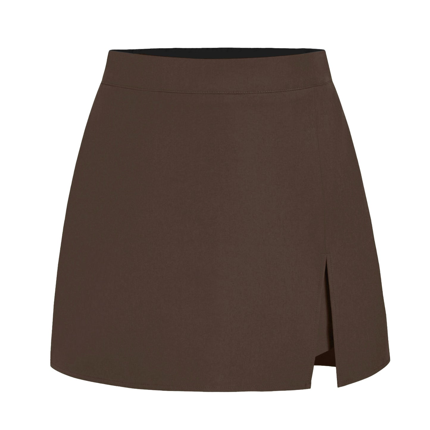Ladies elegant short skirt with side slit and high waistband Ivyshape