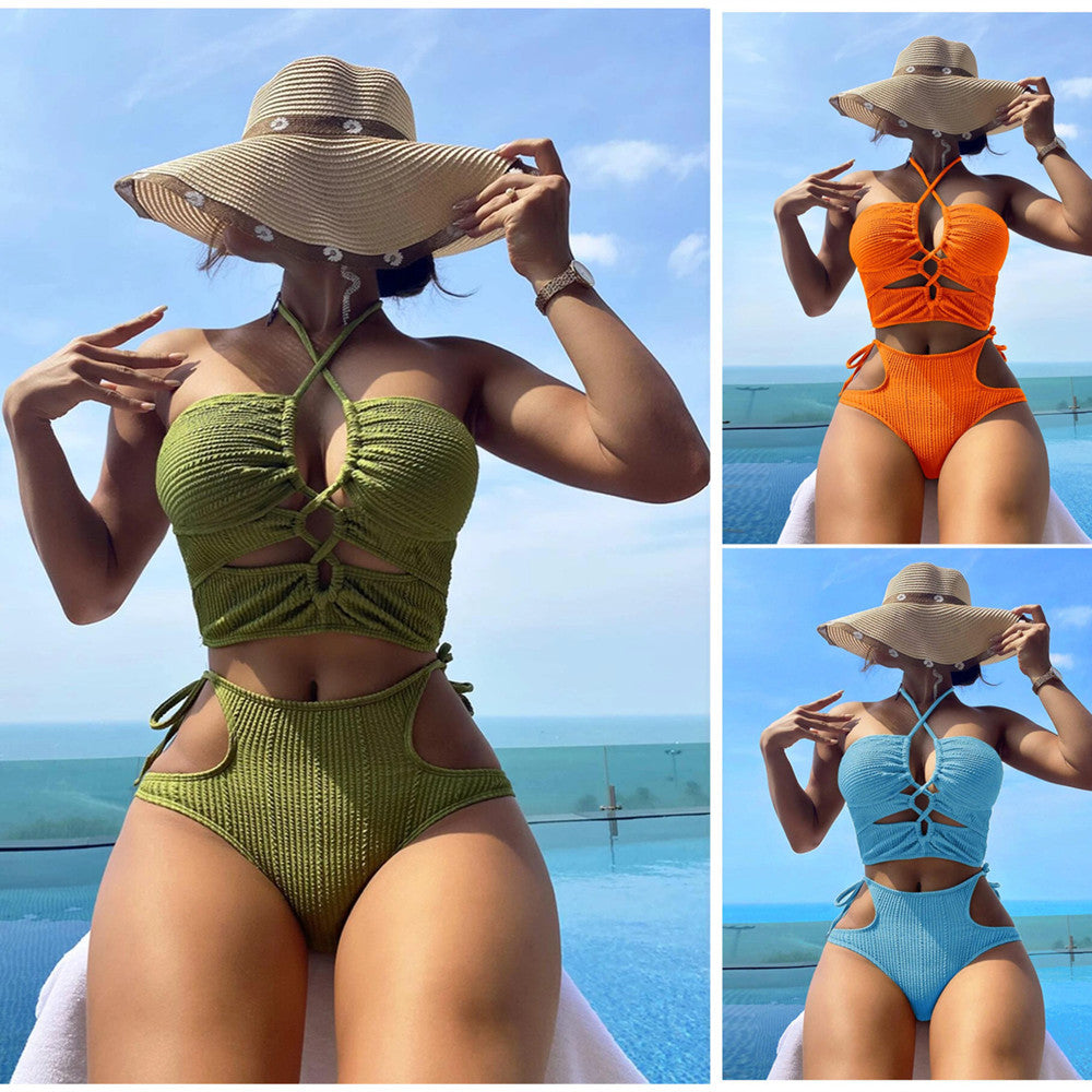 Women Two-Piece Bikini Set with Sophisticated Cut-Out Design and Adjustable Straps Ivyshape