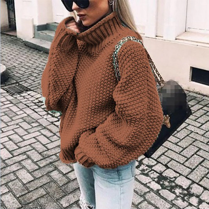 Ivyshape | Solid Long Sleeves Turtleneck Sweater