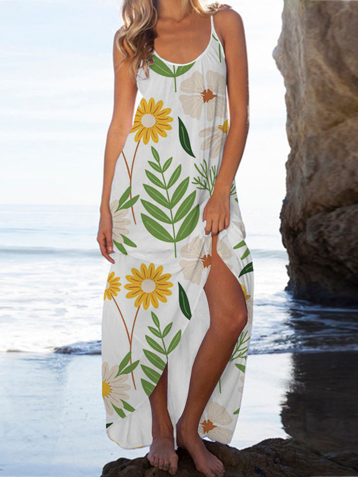 Ivyshape | Women's High Slit Summer Dress Comfy