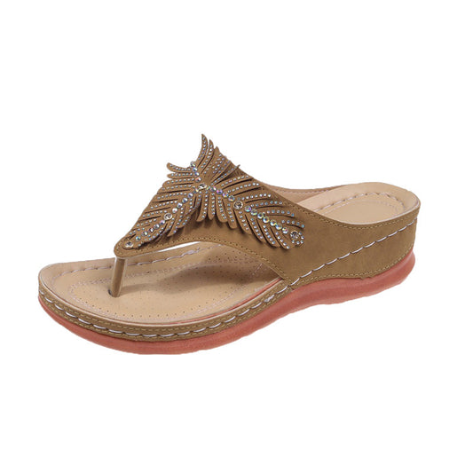 Women Elegant Toe Separator Sandals with Decorative Decoration Ivyshape