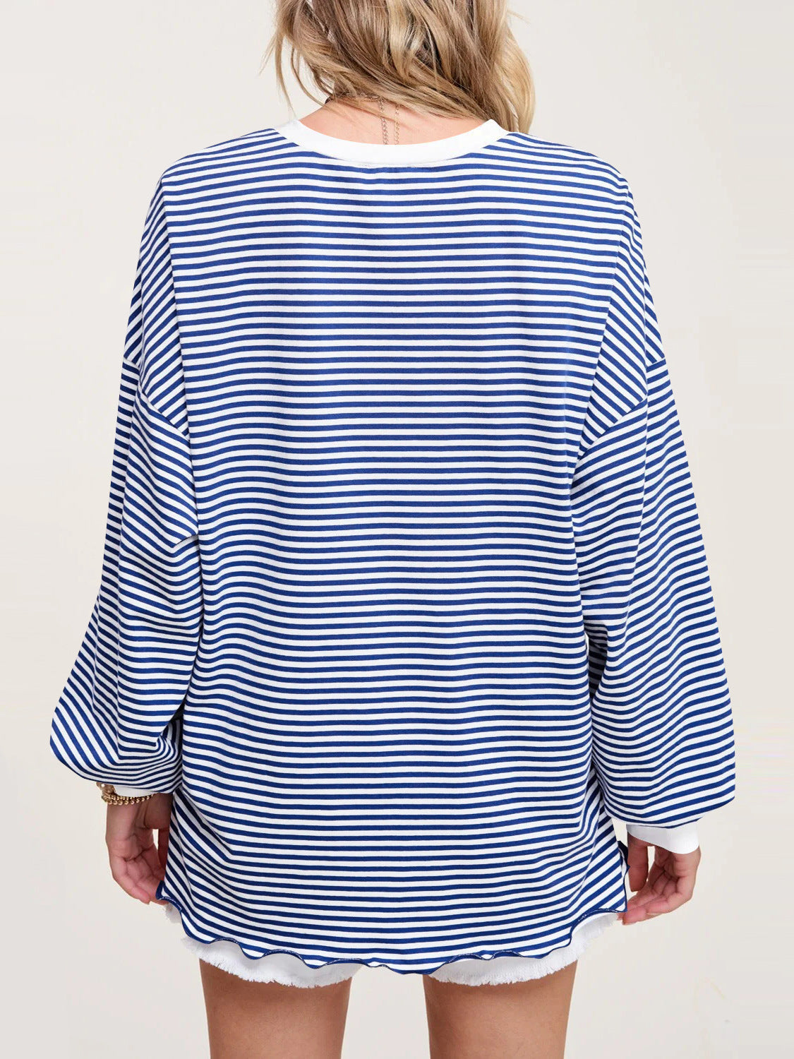 IvyShape | Striped long sleeve sweatshirt