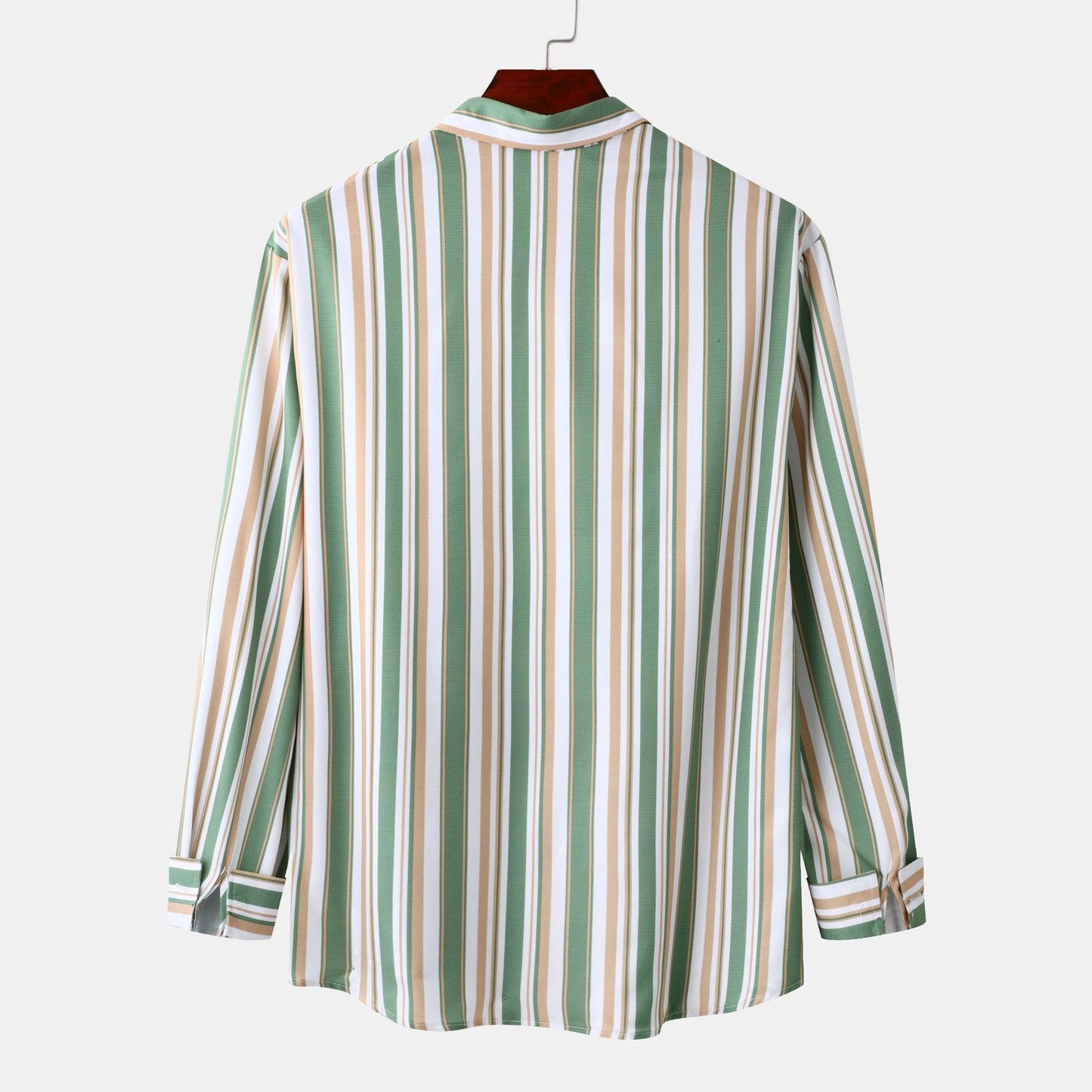 Men's long-sleeve shirt with modern stripe pattern and comfortable fit Ivyshape