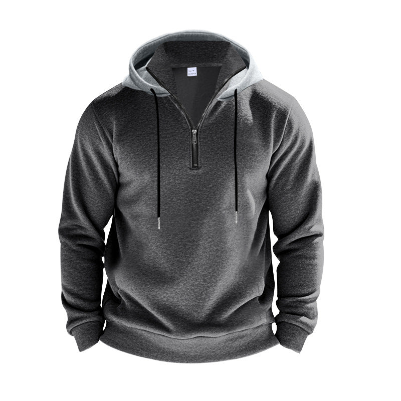 Men's hoodie with short zip opening and breathable structure Ivyshape