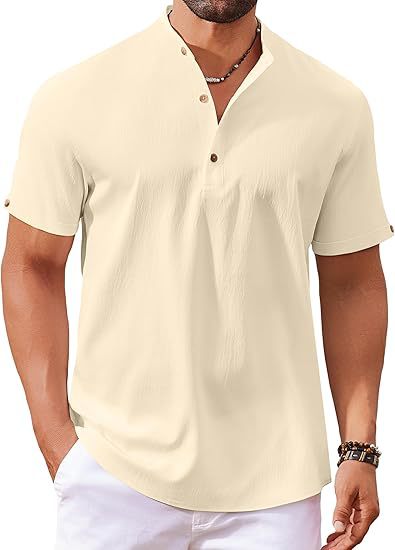 Men's Short Sleeve Button Shirt Polo Shirt Ivyshape