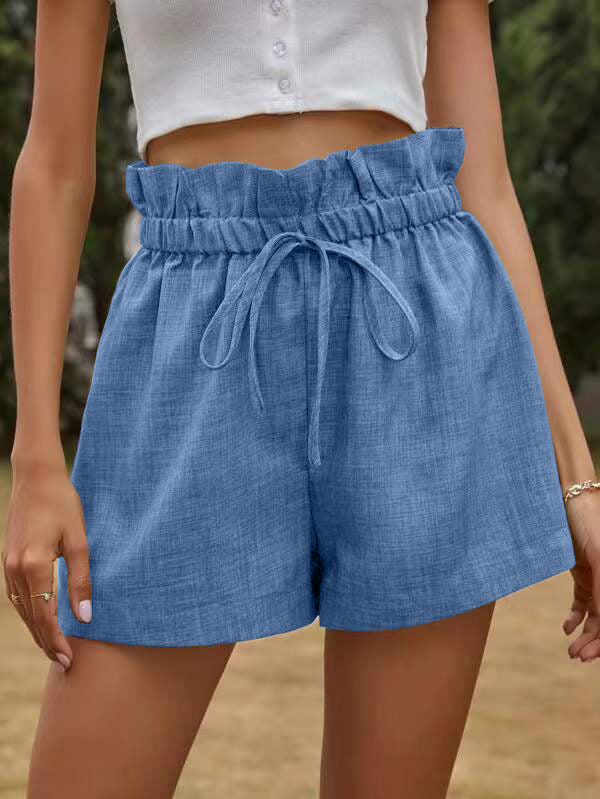Ladies Relaxed Elastic Waist Casual Shorts Ivyshape