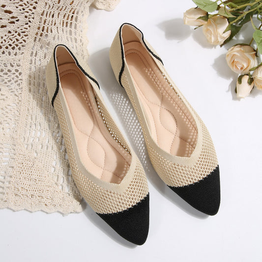 Women Breathable Mesh Pointed Toe Ballet Flats Ivyshape