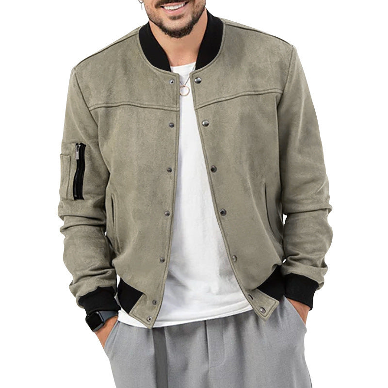 Men's fashionable bomber jacket with practical pockets and elastic cuffs Ivyshape