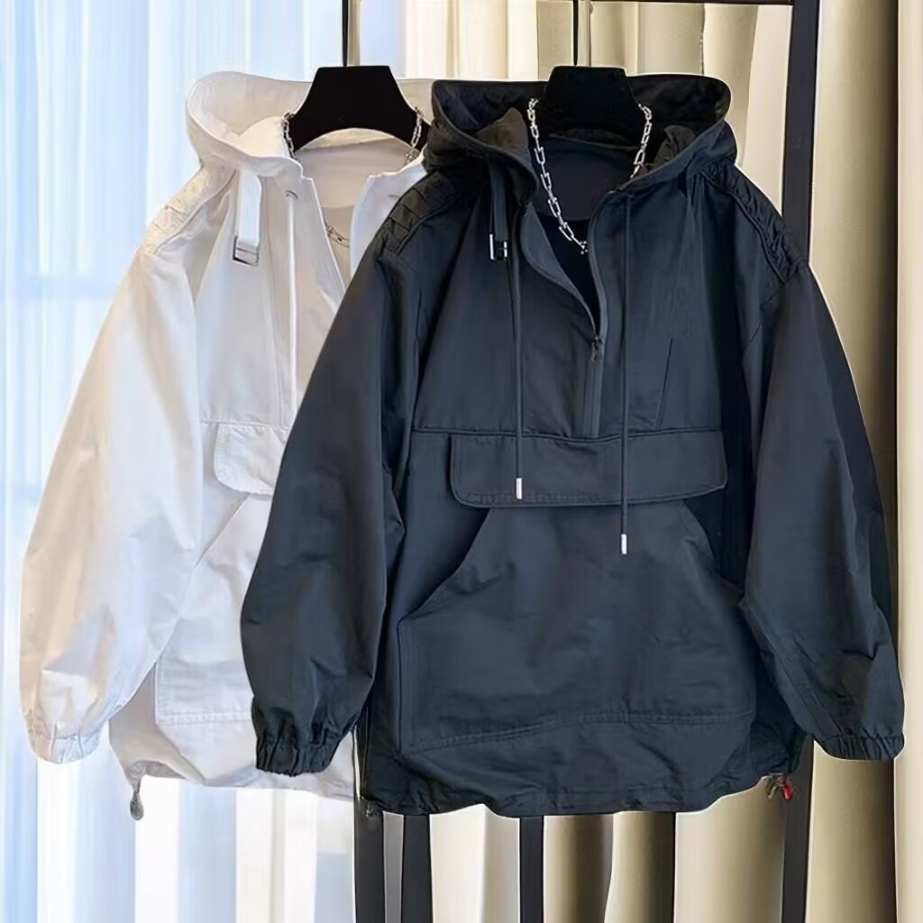 Women's Casual Anorak Jacket with Adjustable Hood System and Generous Pocket Ivyshape