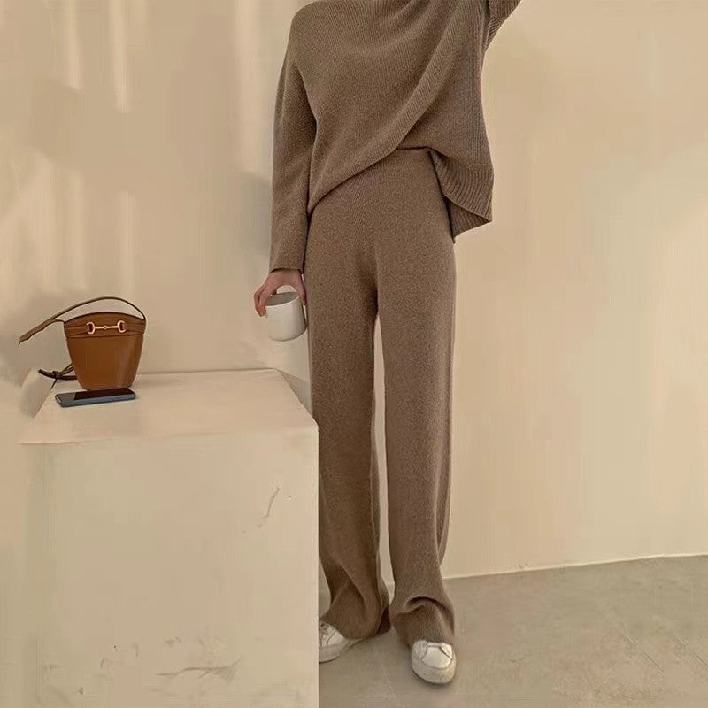 IvyShape | Straight-Leg Wide-Leg Pantsuit