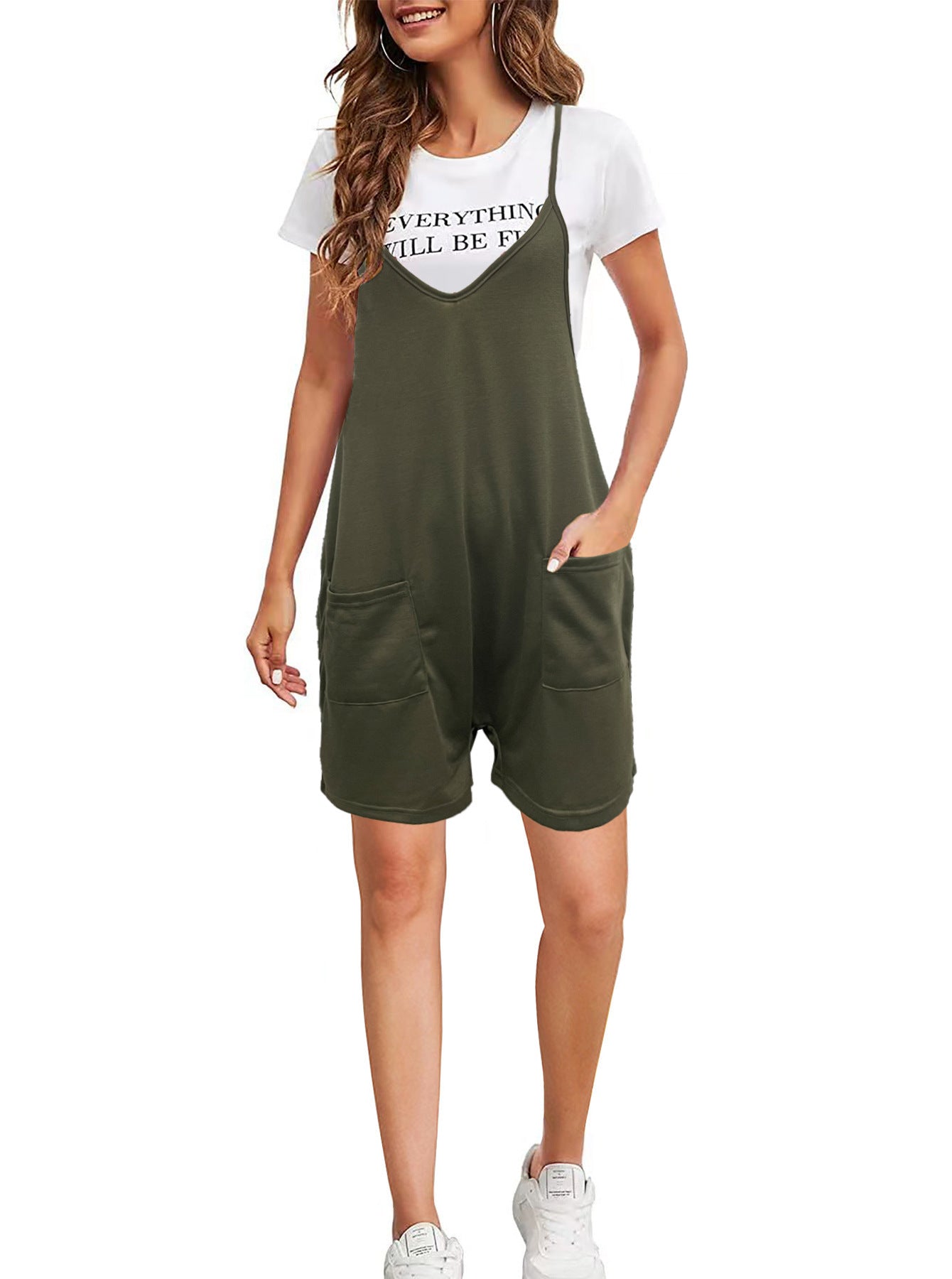 Ladies trendy overall with practical pockets Ivyshape