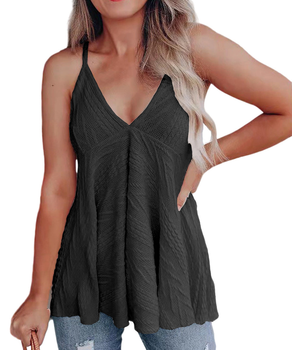 Women's Casual Knit V-Neck Tank Top Ivyshape