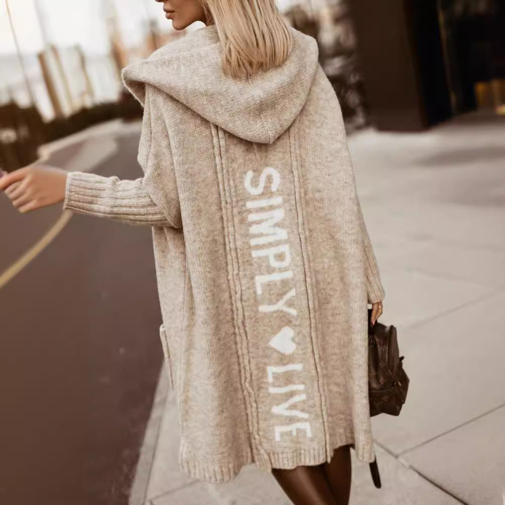 Ivyshape | Long Simply Live Hooded Cardigan