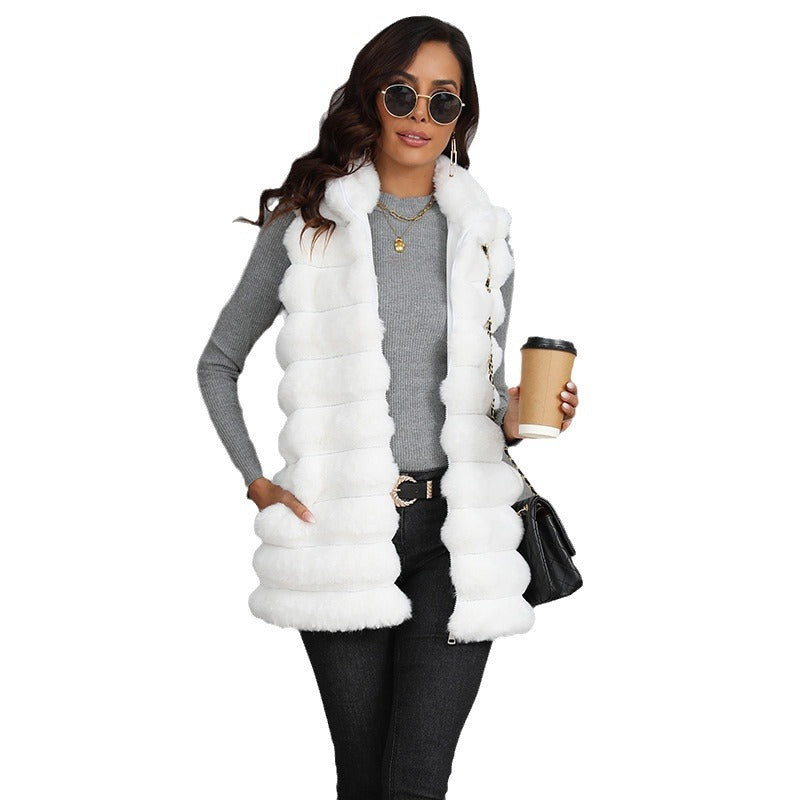 Ladies Cozy Vest in Plush Style with Longer Cut Ivyshape
