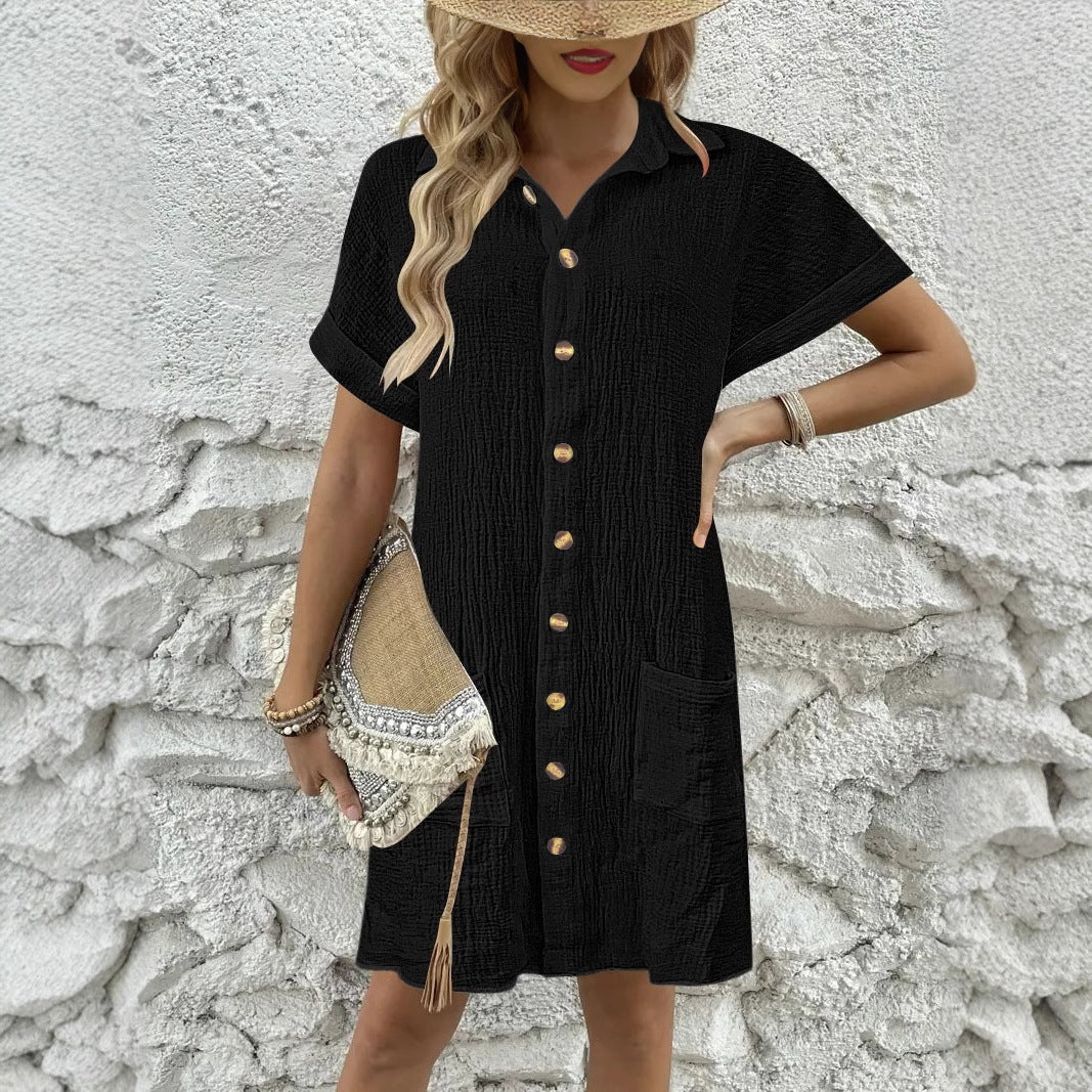 Ladies Knee-Length Shirt Dress Ivyshape