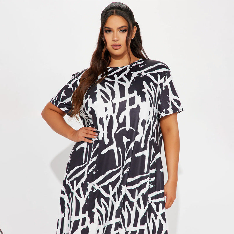 Ivyshape | Abstract Print Maxi Dress