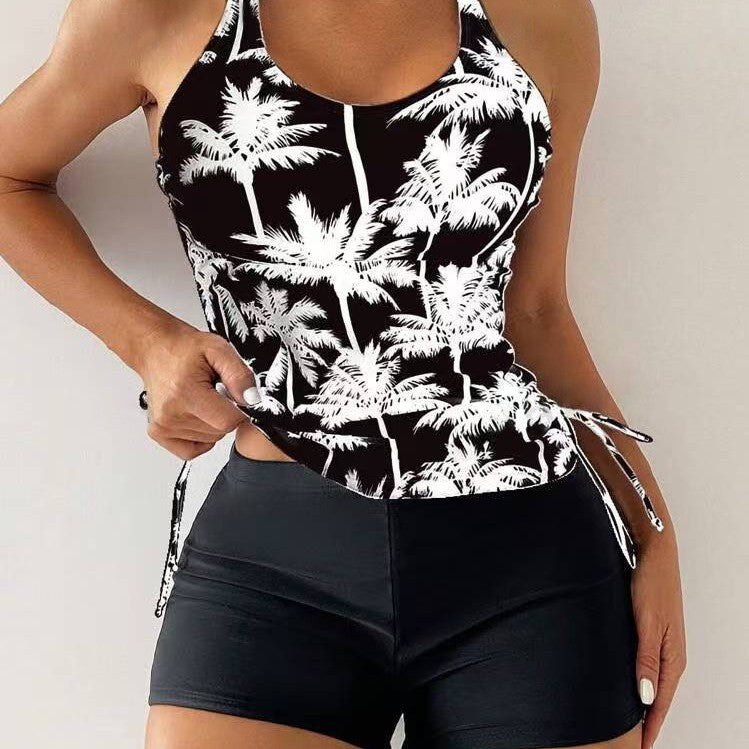 Women's tankini with versatile cut and sporty shorts Ivyshape