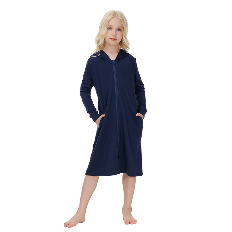 Women’s Hooded Nightgown with Zipper Ivyshape