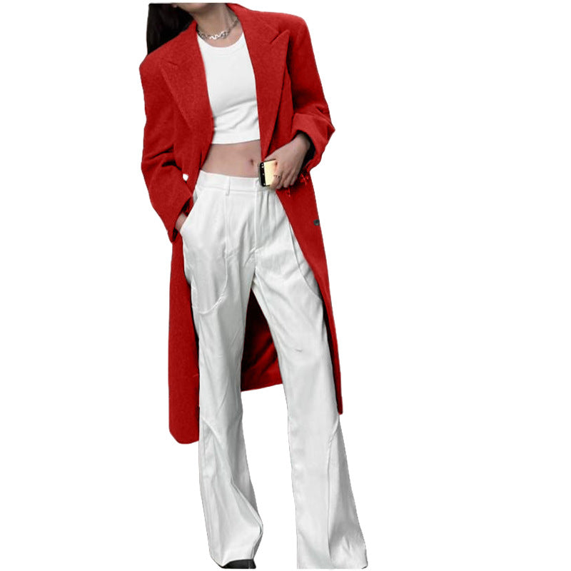 Women tailored long blazer with elegant silhouette Ivyshape
