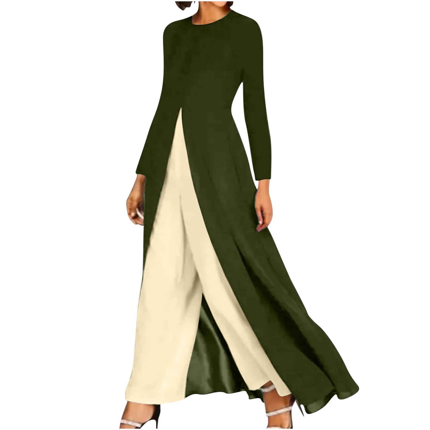 Ladies' fashionable ensemble with asymmetrical cut Ivyshape