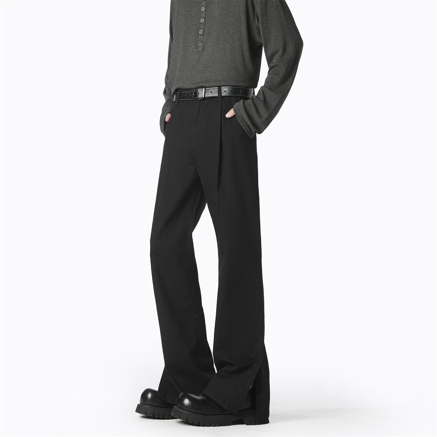 Ladies elegant, wide leisure pants with fine pleats and high-quality materials Ivyshape